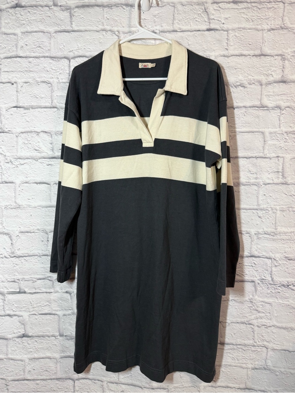 Faherty Rugby Jersey Polo Dress, Large